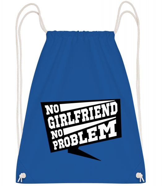 No Girlfriend No Problem - Drawstring Backpack - Royal blue - Vorn