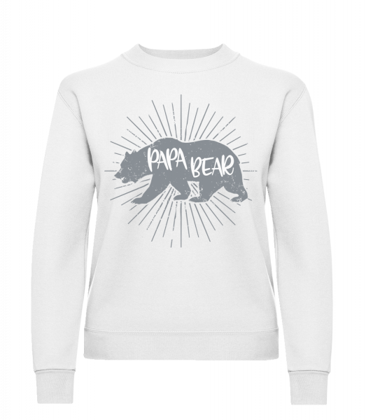 Papa Bear - Classic Ladies’ Set-In Sweatshirt - White - Vorn