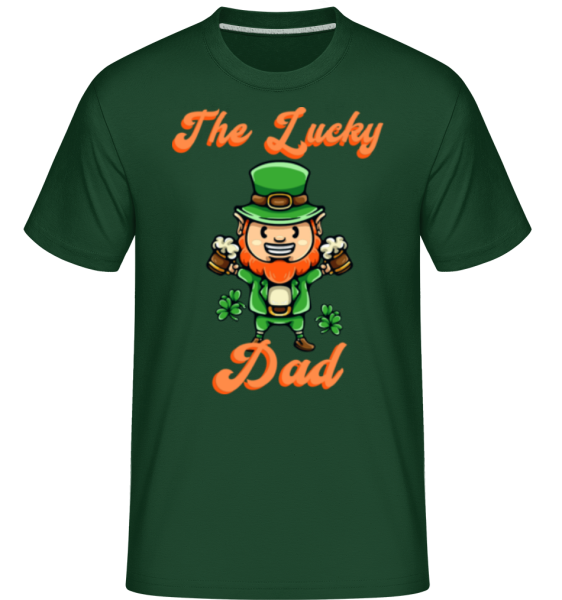 St Patrick's Day Lucky Dad -  Shirtinator Men's T-Shirt - Bottle green - Front