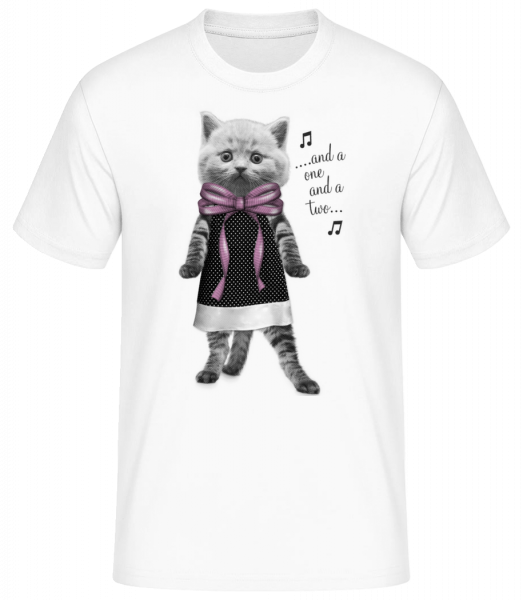 Dancing Cat - Men's Basic T-Shirt - White - Vorn