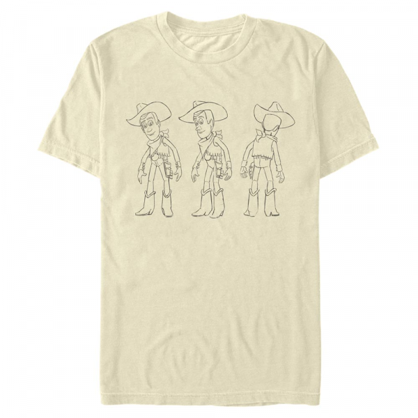 Pixar - Toy Story - Woody Turnaround - Men's T-Shirt - Cream - Front