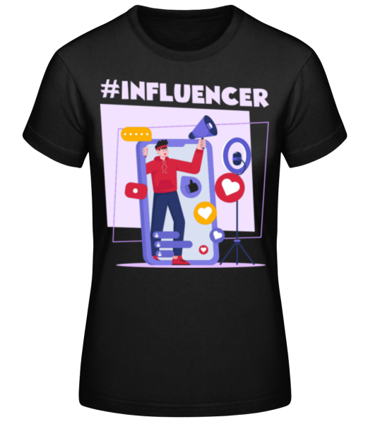 Hashtag Influencer - Women's Basic T-Shirt - Black - Front