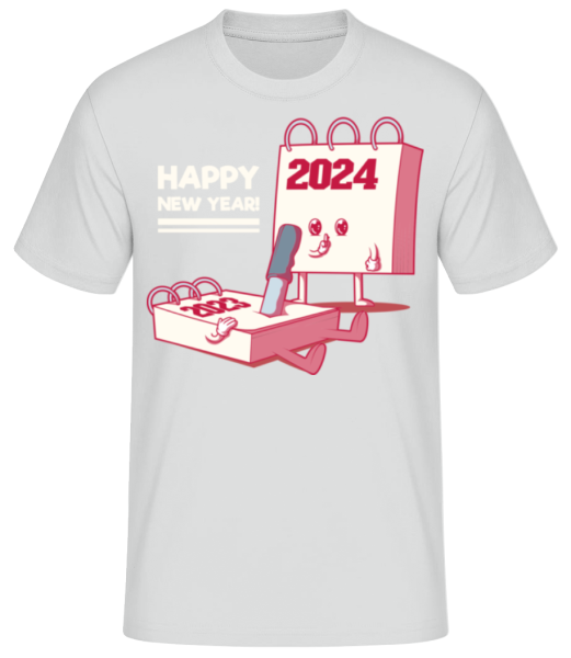 New Year 2024 - Men's Basic T-Shirt - Heather grey - Front