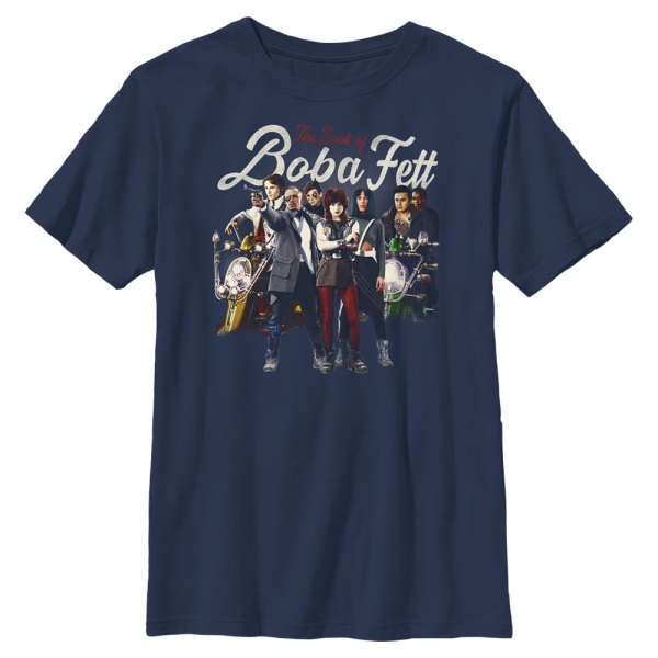 Star Wars - The Book of Boba Fett - Skupina Support Plan - Kids T-Shirt - Navy - Front