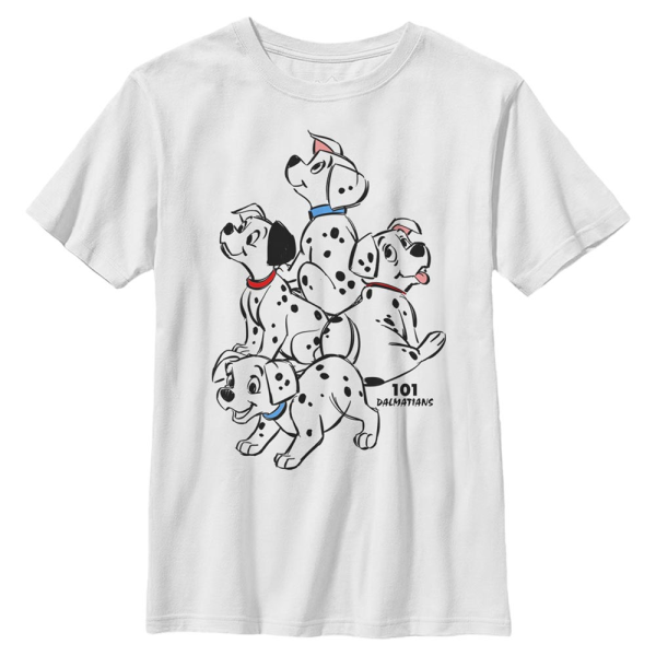 Disney Classics - 101 Dalmatians - Skupina Big Pups - Kids T-Shirt - White - Front