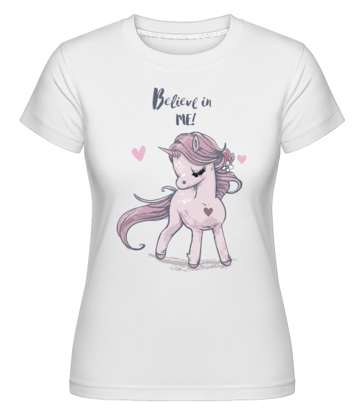Believe In Me Unicorn -  Shirtinator Women's T-Shirt - White - Vorn