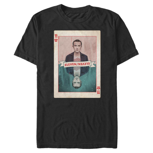 Netflix - Stranger Things - Eleven Card - Men's T-Shirt - Black - Front