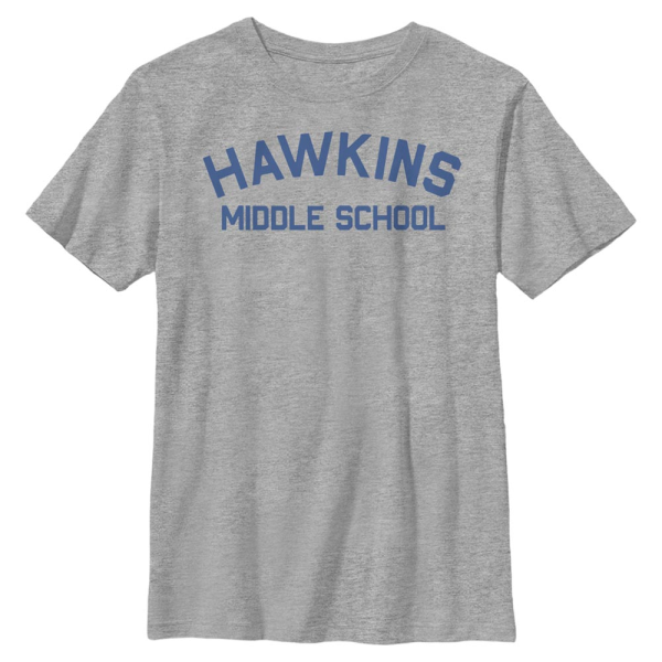Netflix - Stranger Things - Hawkins Mid School - Kids T-Shirt - Heather grey - Front