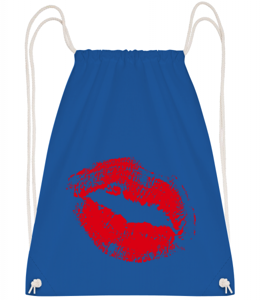 Red Lips - Drawstring Backpack - Royal blue - Vorn