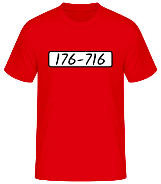 Les Rapetou 176-716 - Men's Basic T-Shirt - Red - Front