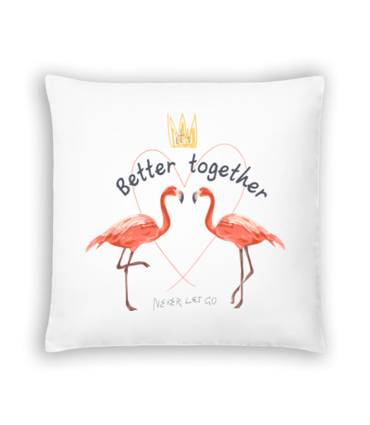 Better Together Flamingos - Cushion - White - Front