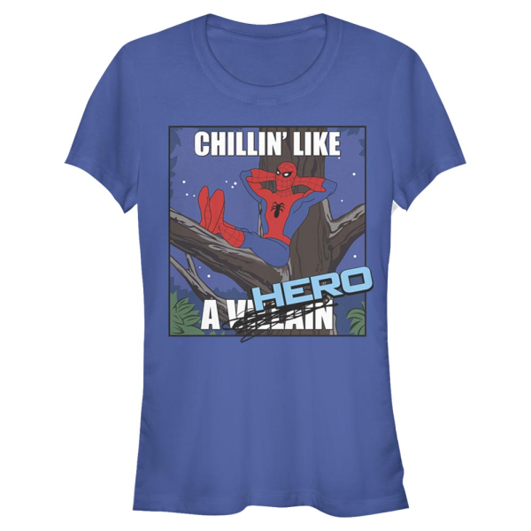Marvel - Spider-Man - Spider-Man Chillin Hero - Women's T-Shirt - Royal blue - Front