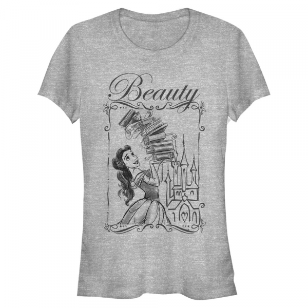 Disney - Beauty & the Beast - Belle Beauty Books - Women's T-Shirt - Heather grey - Front