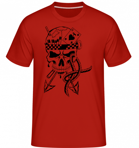 Skull Warrior Tattoo -  Shirtinator Men's T-Shirt - Red - Vorn