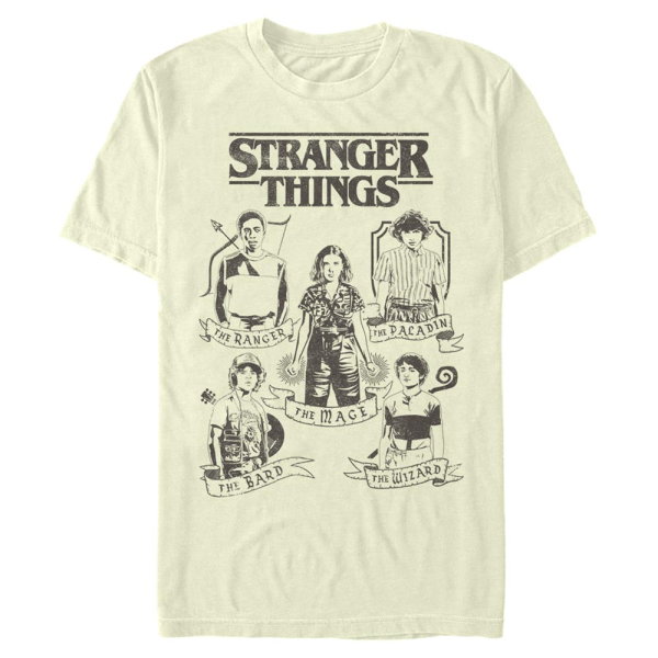 Netflix - Stranger Things - Skupina DnD Classes - Men's T-Shirt - Cream - Front