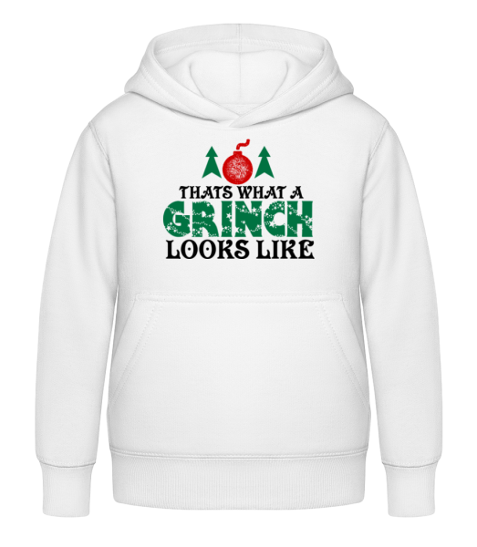 What A Grinch Looks Like - Kid's Hoodie - White - Front