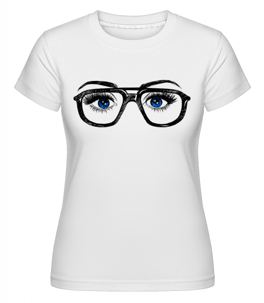 Hipster Eyes Blue -  Shirtinator Women's T-Shirt - White - Vorn