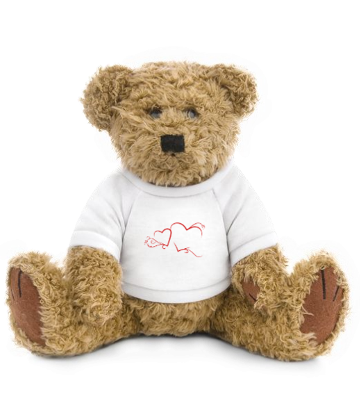 Hearts - Teddy Bear - White - Front