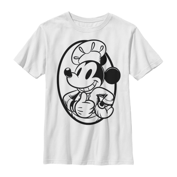 Disney - Mickey Mouse - Mickey Mouse Chef Mickey Circle - Kids T-Shirt - White - Front