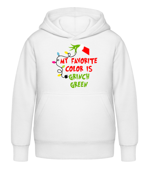 My Favorite Color Is Grinch Green - Kid's Hoodie - White - Front