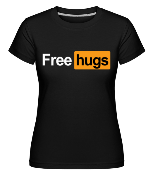 Free Hugs -  Shirtinator Women's T-Shirt - Black - Front