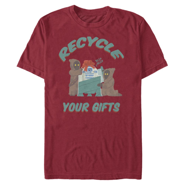 Star Wars - R2-D2 Jawa Recycle Gifts - Christmas - Men's T-Shirt - Cherry - Front
