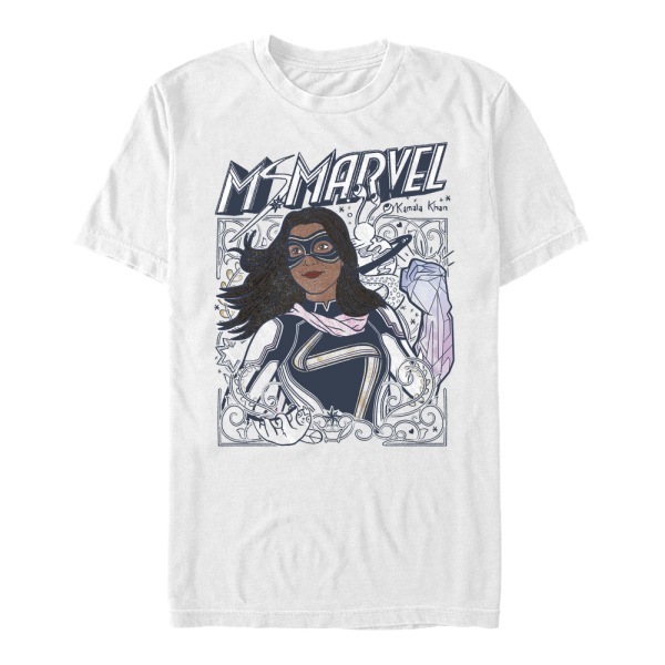 Marvel - Ms. Marvel - Ms. Marvel Doodle Kamala - Men's T-Shirt - White - Front