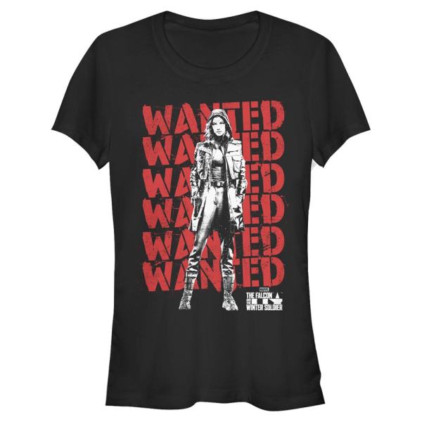 Marvel - The Falcon and the Winter Soldier - Sharon Carter Wanted Repeating Red - Women's T-Shirt - Black - Front