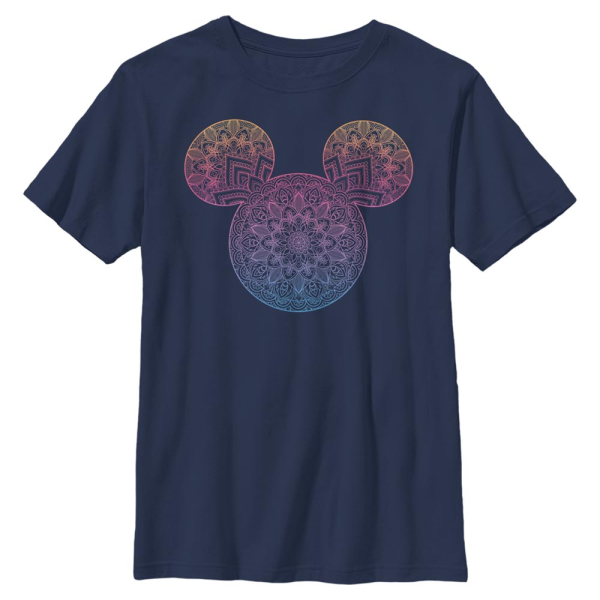 Disney - Mickey Mouse - Mickey Mandala Fill - Kids T-Shirt - Navy - Front