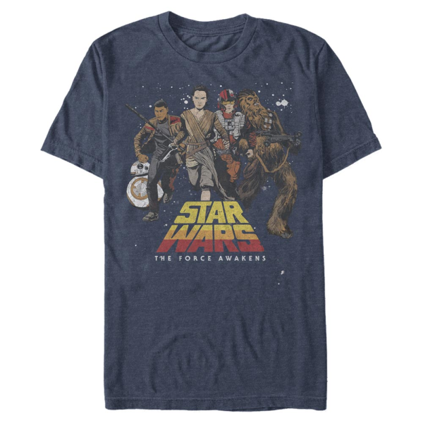 Star Wars - Episode 7 - Skupina Good Guys - Men's T-Shirt - Heather navy - Front