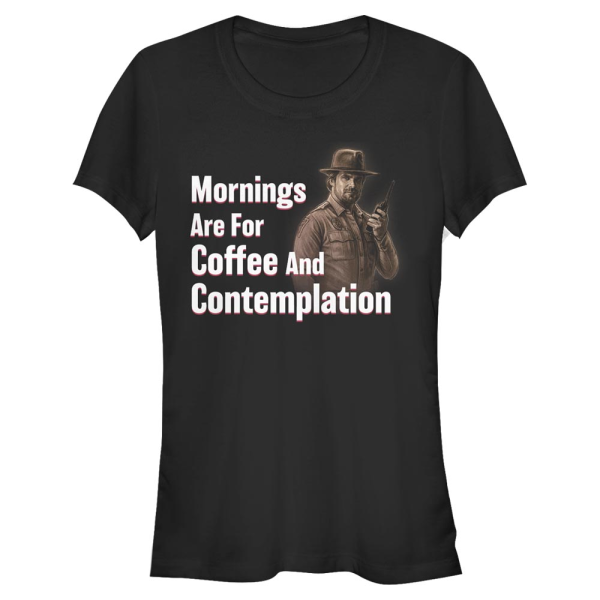 Netflix - Stranger Things - Hopper Coffee and Contemplation - Women's T-Shirt - Black - Front