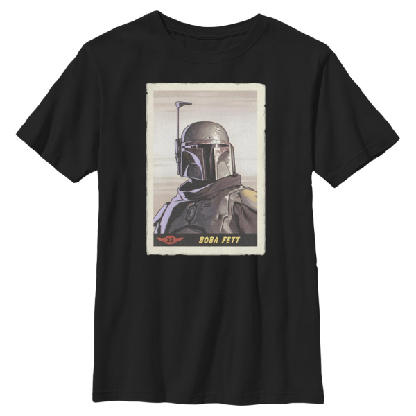 Star Wars - The Mandalorian - Boba Fett Fett Card - Kids T-Shirt - Black - Front
