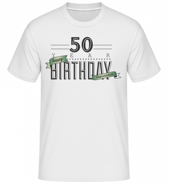 50 Birthday Sign -  Shirtinator Men's T-Shirt - White - Vorn