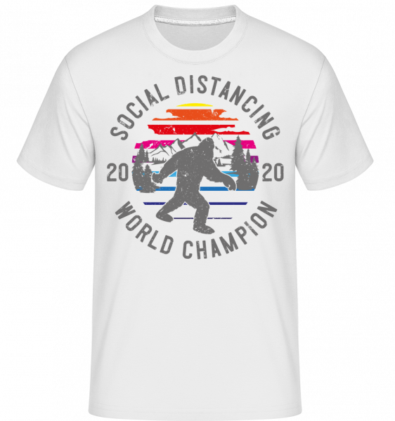 Social Distancing Champion 2020 -  Shirtinator Men's T-Shirt - White - Vorn