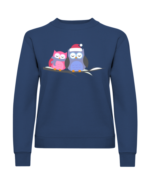 Christmas Owls - Women's Sweatshirt - Navy - Front