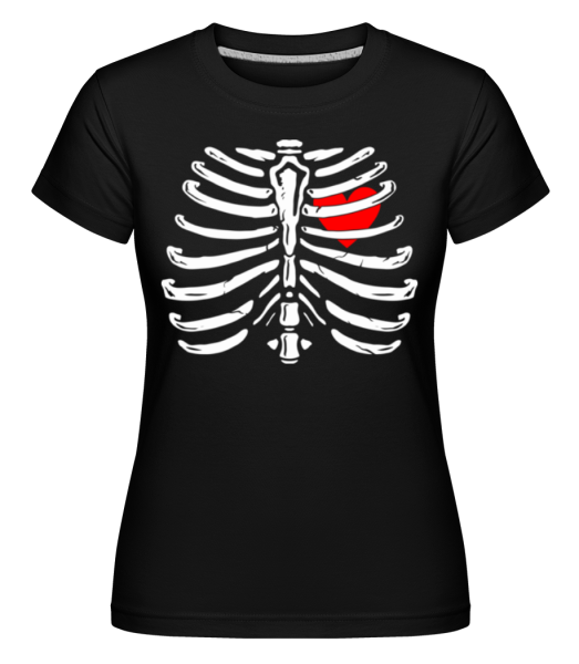Skeleton with heart -  Shirtinator Women's T-Shirt - Black - Front