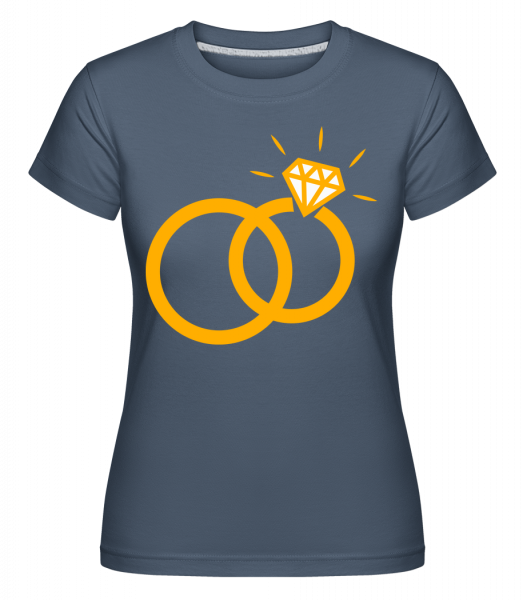 Diamond Wedding Rings -  Shirtinator Women's T-Shirt - Denim - Vorn