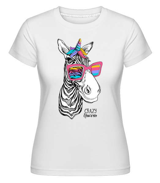 Crazy Unicorn -  Shirtinator Women's T-Shirt - White - Vorn