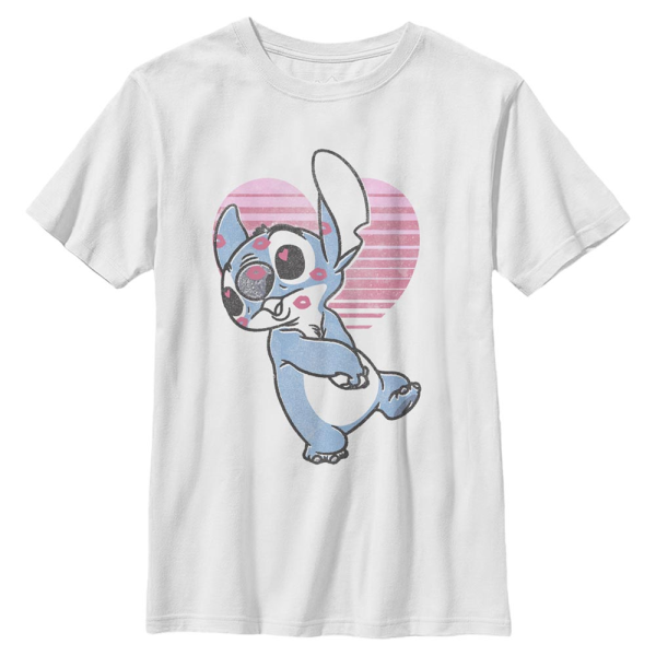 Disney Classics - Lilo & Stitch - Stitch Kissy Faced - Valentine's Day - Kids T-Shirt - White - Front