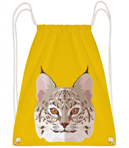 Wild Cat Comic Shadow - Drawstring Backpack - Yellow - Vorn