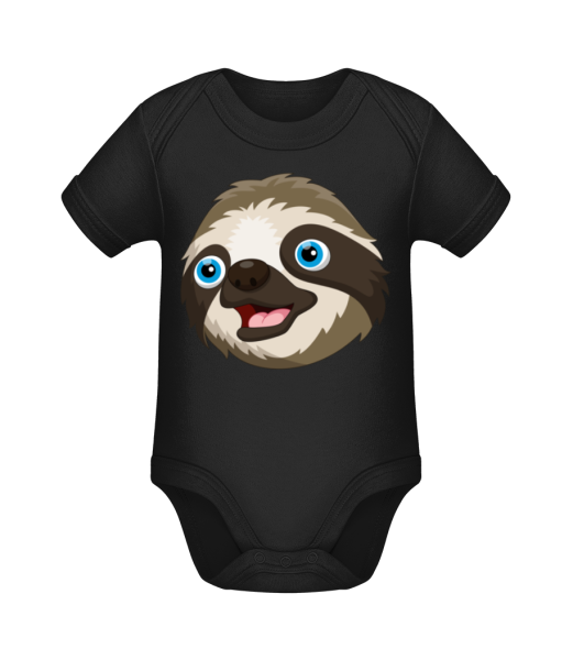 Cute Sloth - Organic Baby Body - Black - Front