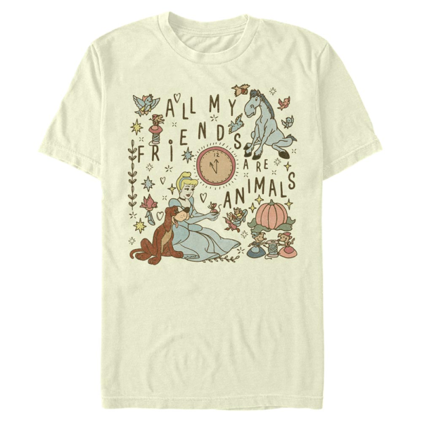 Disney - Cinderella - Skupina All My Friends Are Animals Redux - Men's T-Shirt - Cream - Front