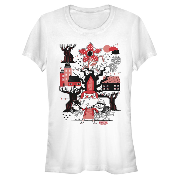 Netflix - Stranger Things - Skupina Red Black - Women's T-Shirt - White - Front