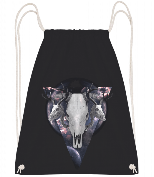 Buffalo Skull - Drawstring Backpack - Black - Vorn
