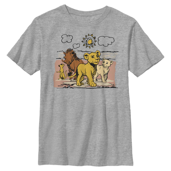 Disney - The Lion King - Skupina Hakuna Group - Kids T-Shirt - Heather grey - Front