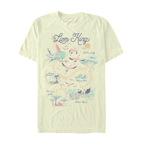 Disney - The Lion King - Skupina Map of the World - Men's T-Shirt - Cream - Front