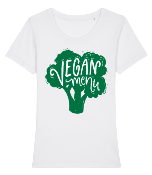 Vegan Menu - Women's Organic T-Shirt Stanley Stella - White - Front