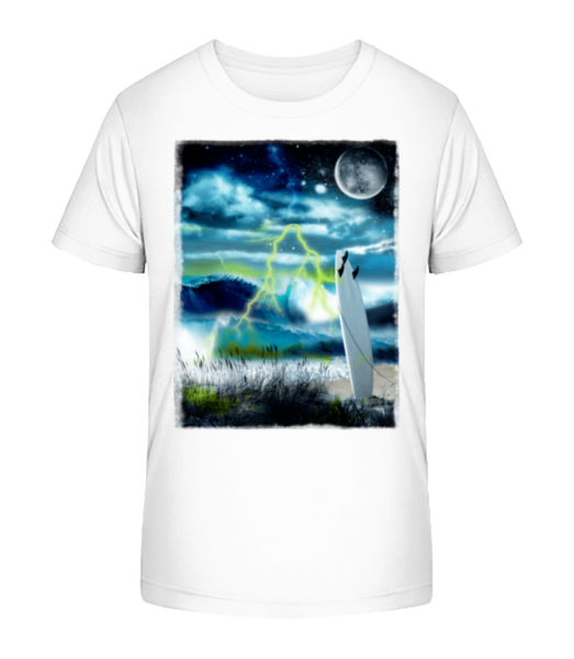 Beach In Space - Kid's Bio T-Shirt Stanley Stella - White - Front