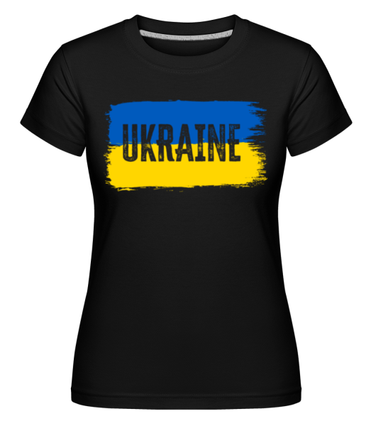 Ukraine Brush Strokes -  Shirtinator Women's T-Shirt - Black - Front