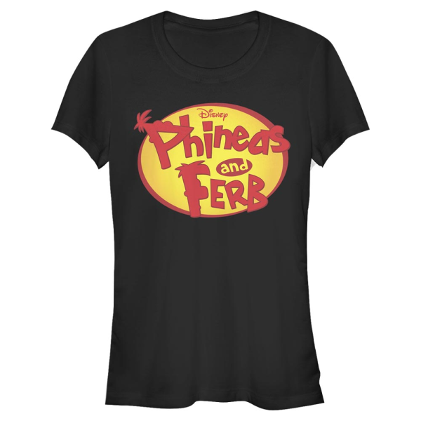 Disney Classics - Phineas and Ferb - Phineas and Ferb Oval Logo - Women's T-Shirt - Black - Front